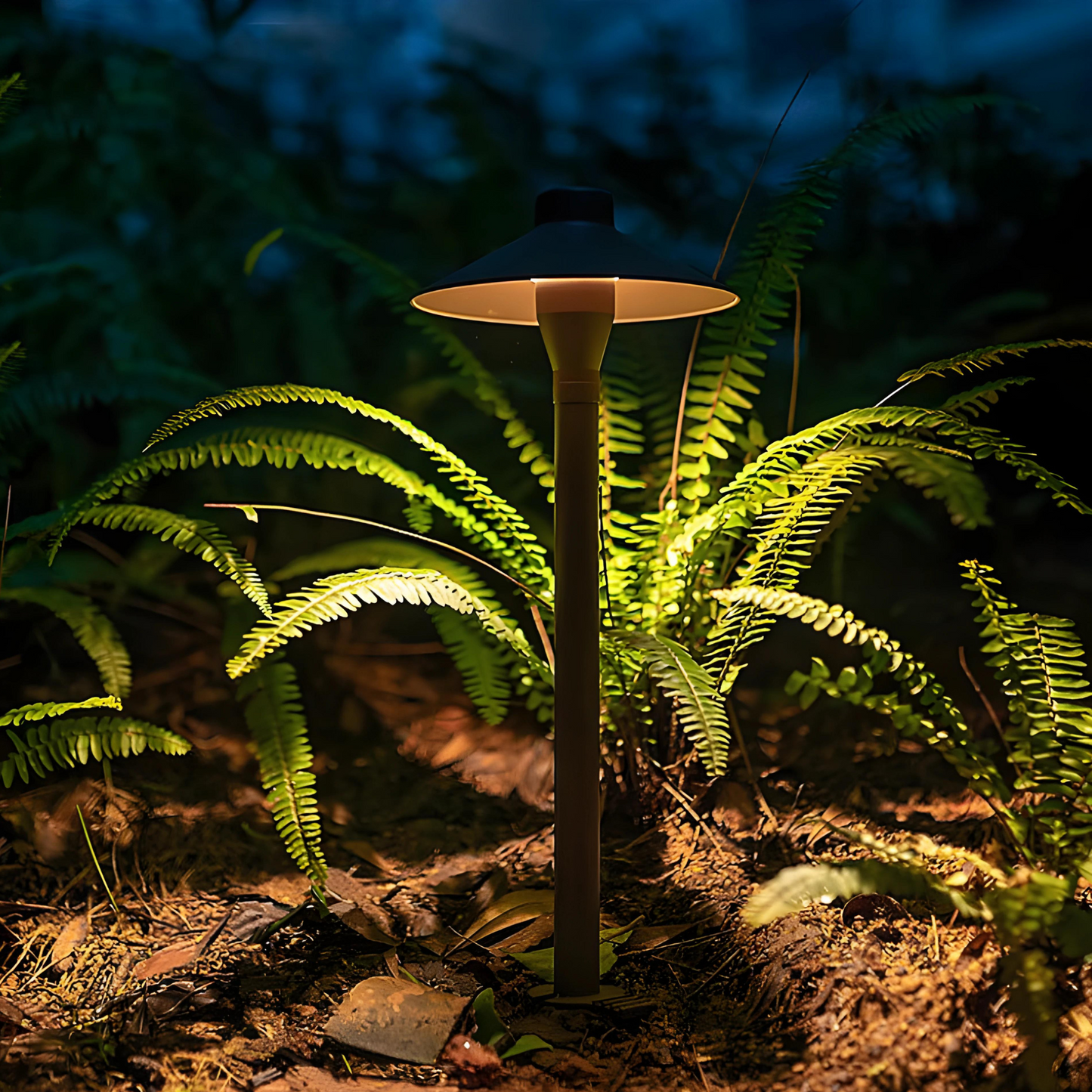 Luminaria de piso exterior metálico negro Kai