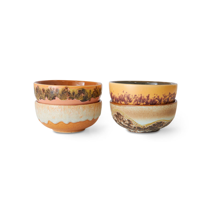 70s ceramics: Set de bowls XS "Marine" (juego de 4 unidades)