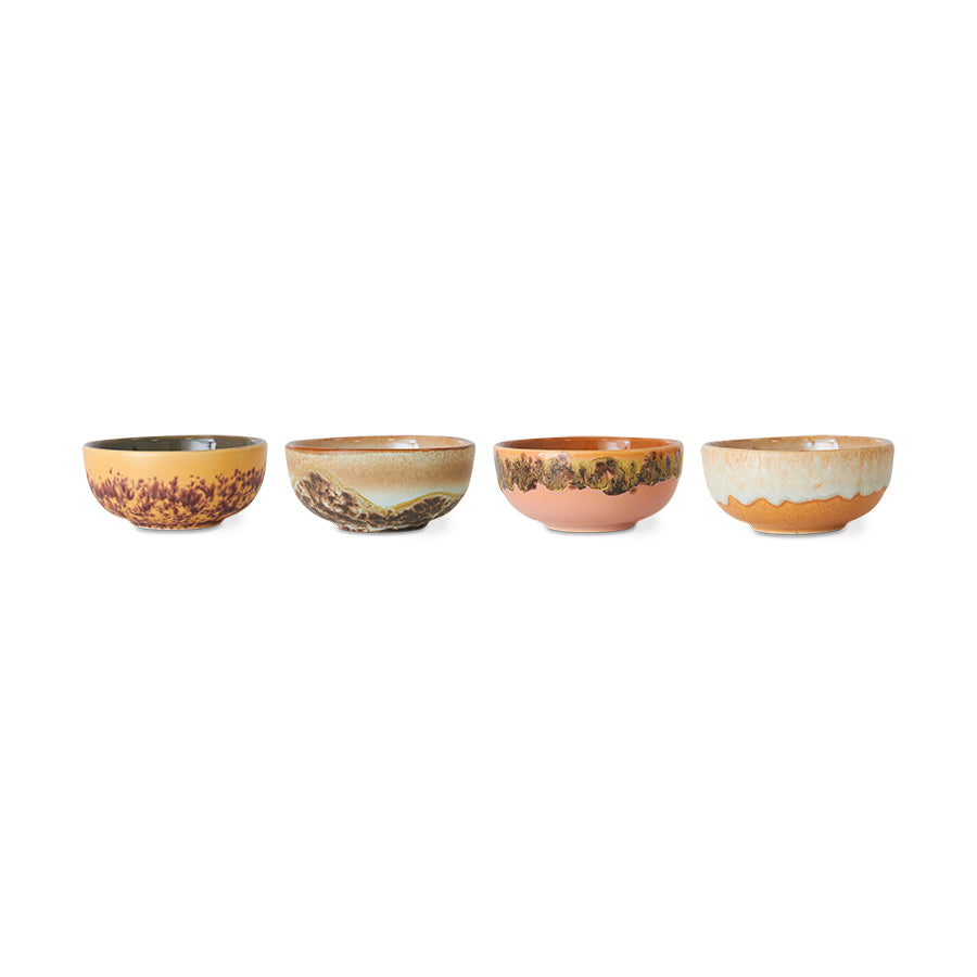 70s ceramics: Set de bowls XS "Marine" (juego de 4 unidades)