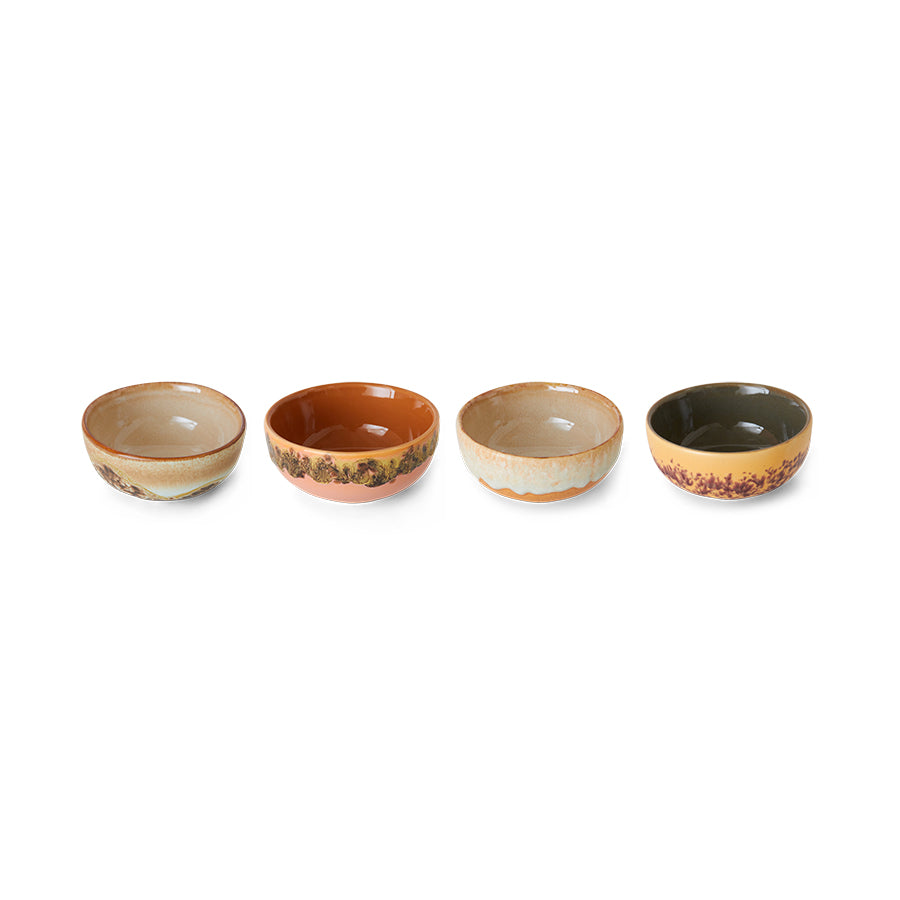 70s ceramics: Set de bowls XS "Marine" (juego de 4 unidades)