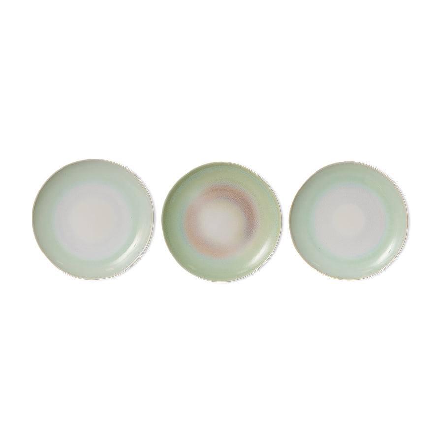 70s ceramics: Set de platos principal "Palms" (juego de 2 unidades)