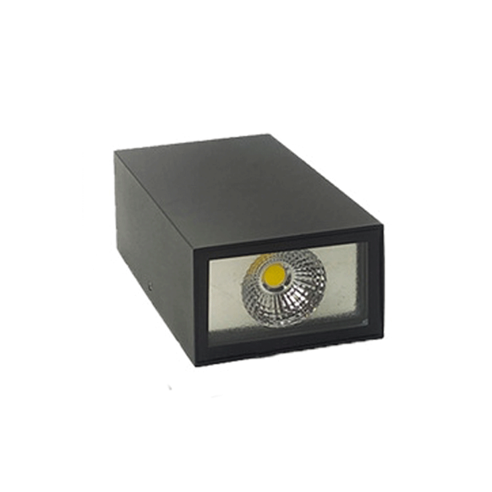 Apliqué de exterior metálico negro Lea