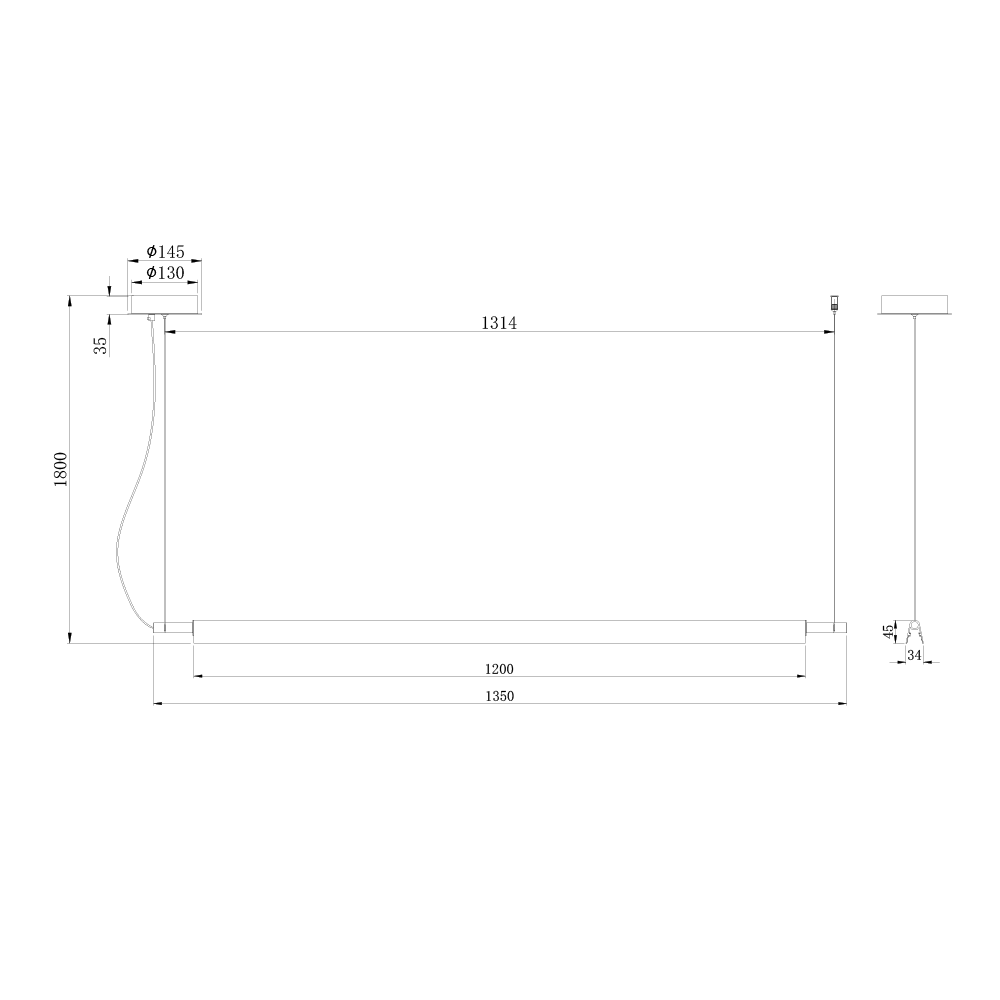 Lámpara colgante de aluminio dorada Oslo