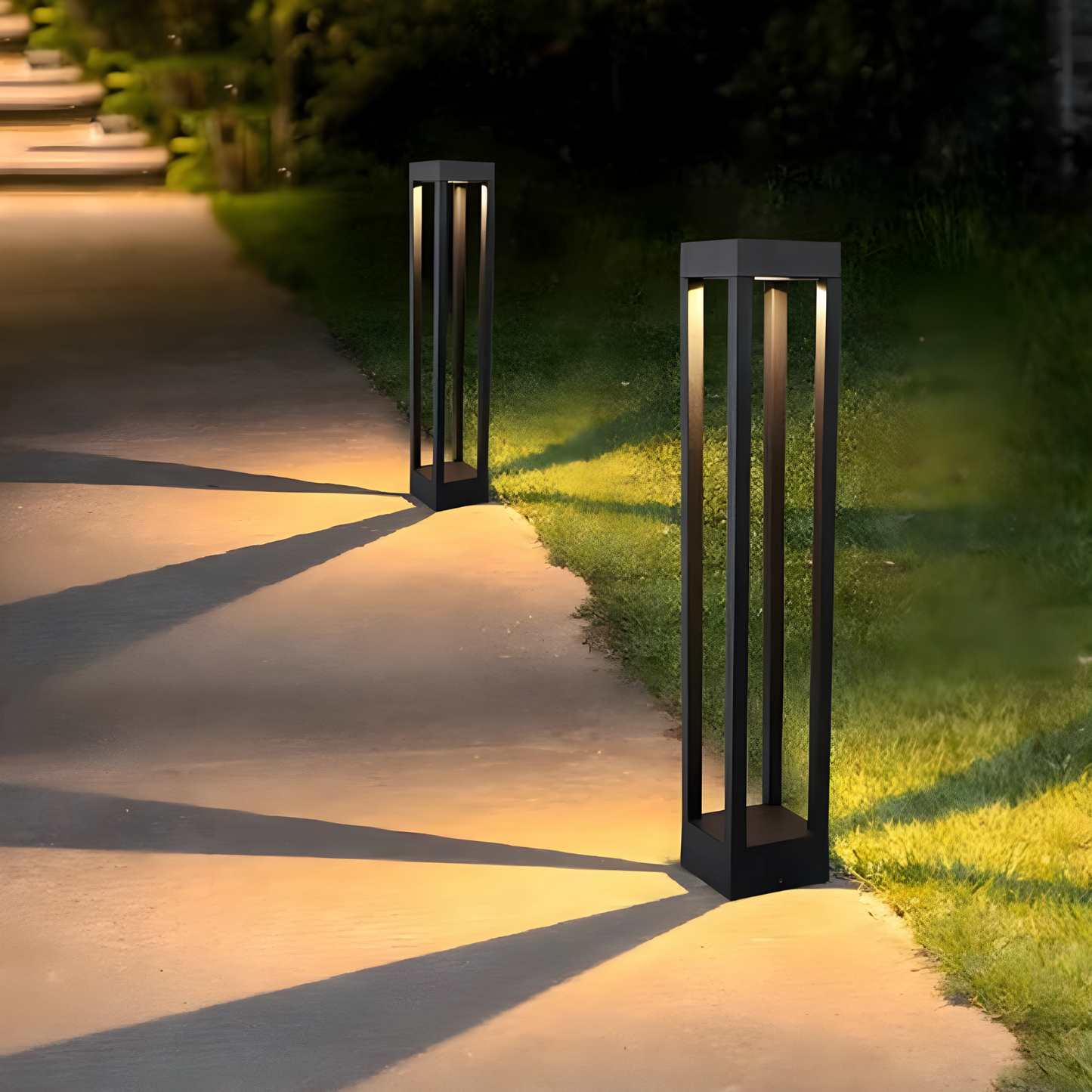Luminaria de piso exterior metálico negro Park