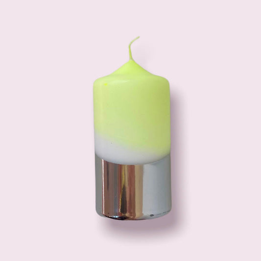 Vela Dip Dye Neon amarillo fluor