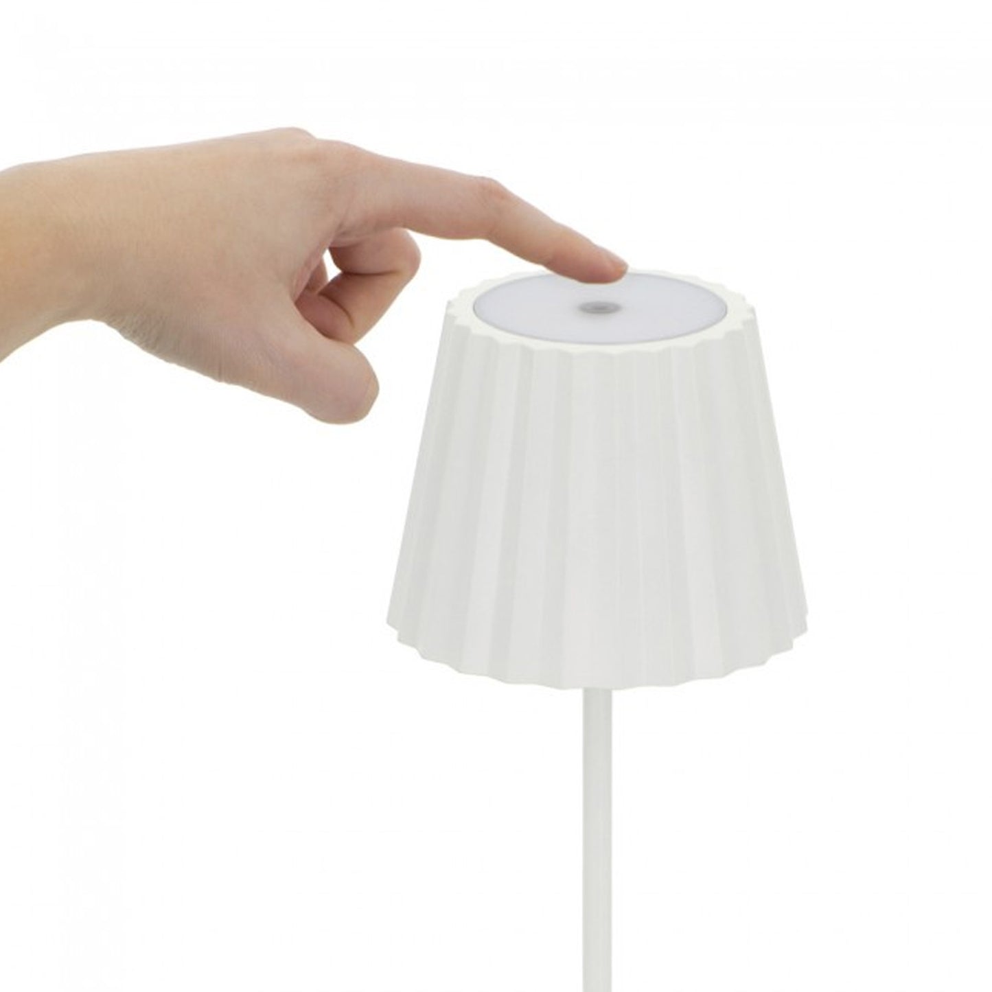 Lámpara de mesa en aluminio blanco Shift Plisse