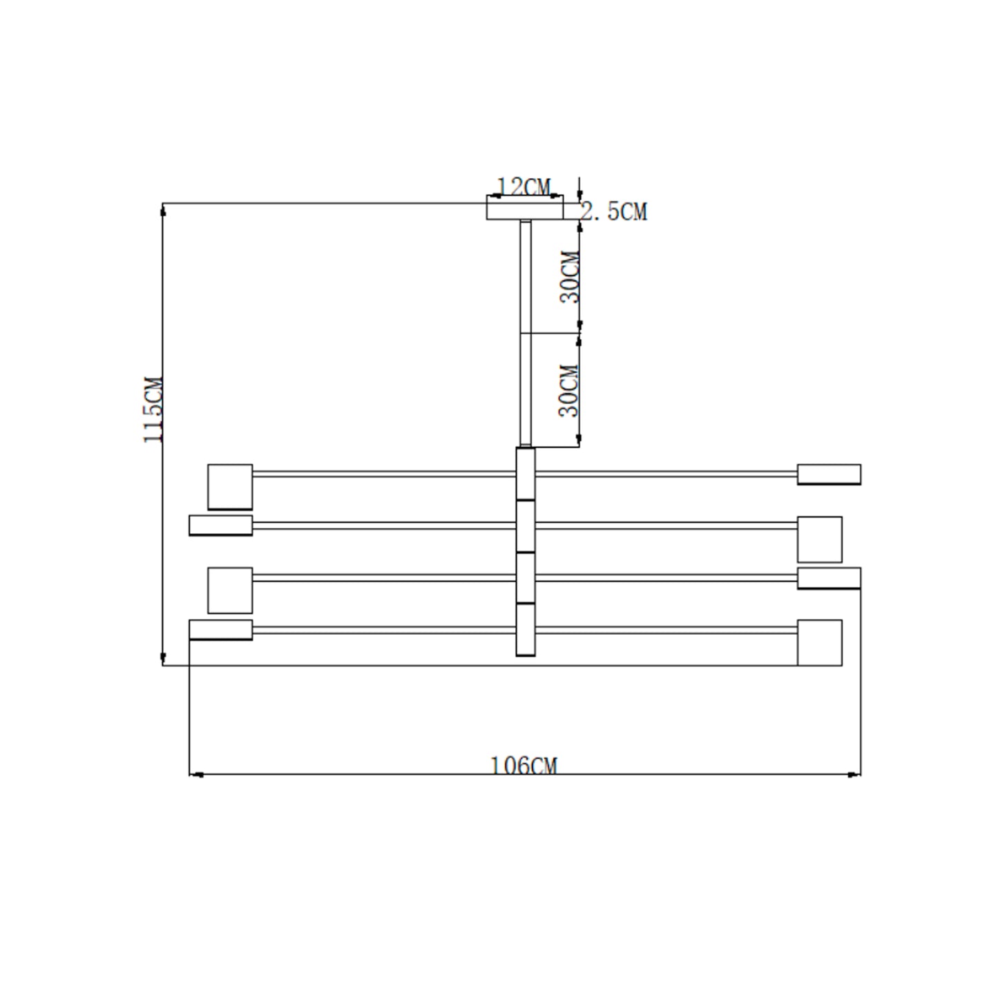 Lámpara colgante de metal negro Superline