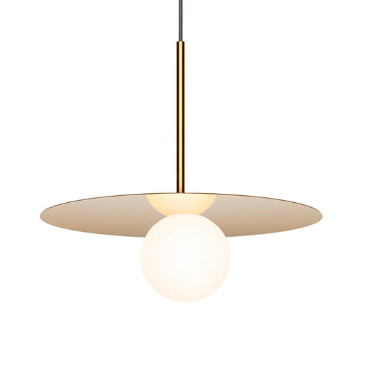 Lámpara colgante de vidrio y aluminio dorado Mirage