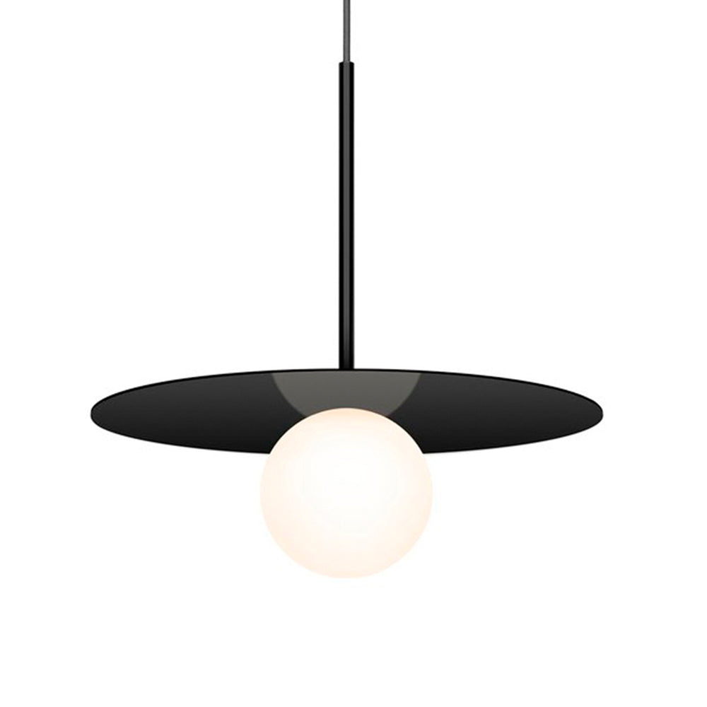 Lámpara colgante de vidrio y aluminio negro Mirage