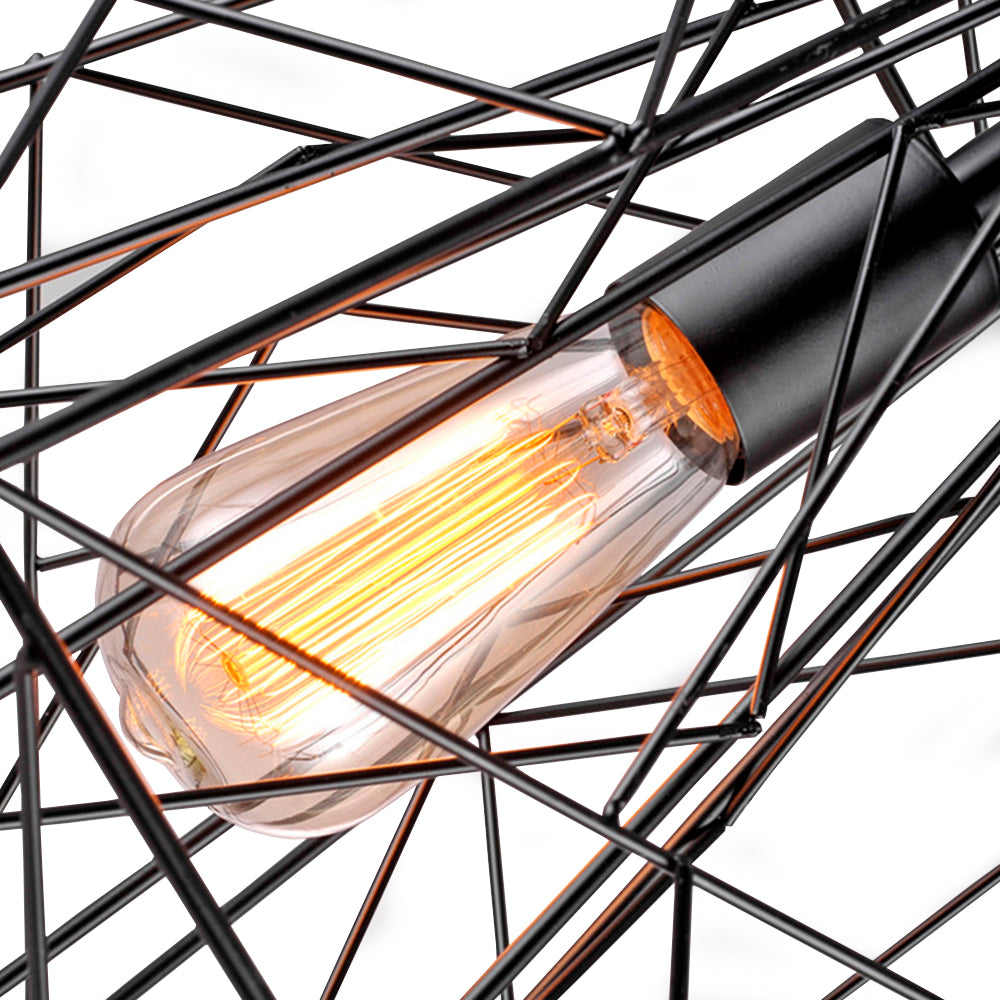 Lámpara colgante de metal negra Wire 2