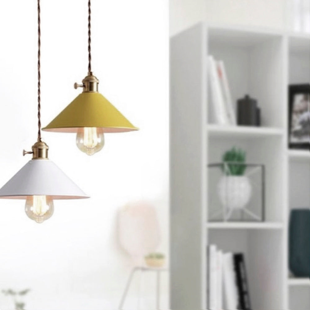 Lámpara colgante metálica amarilla Colors II
