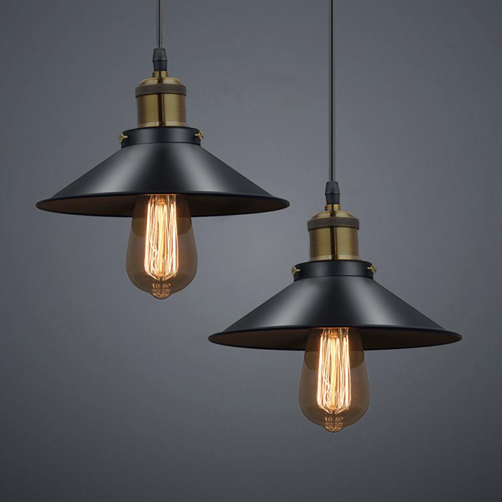 Lámpara colgante negra con detalles en color dorado Brooklyn Metal