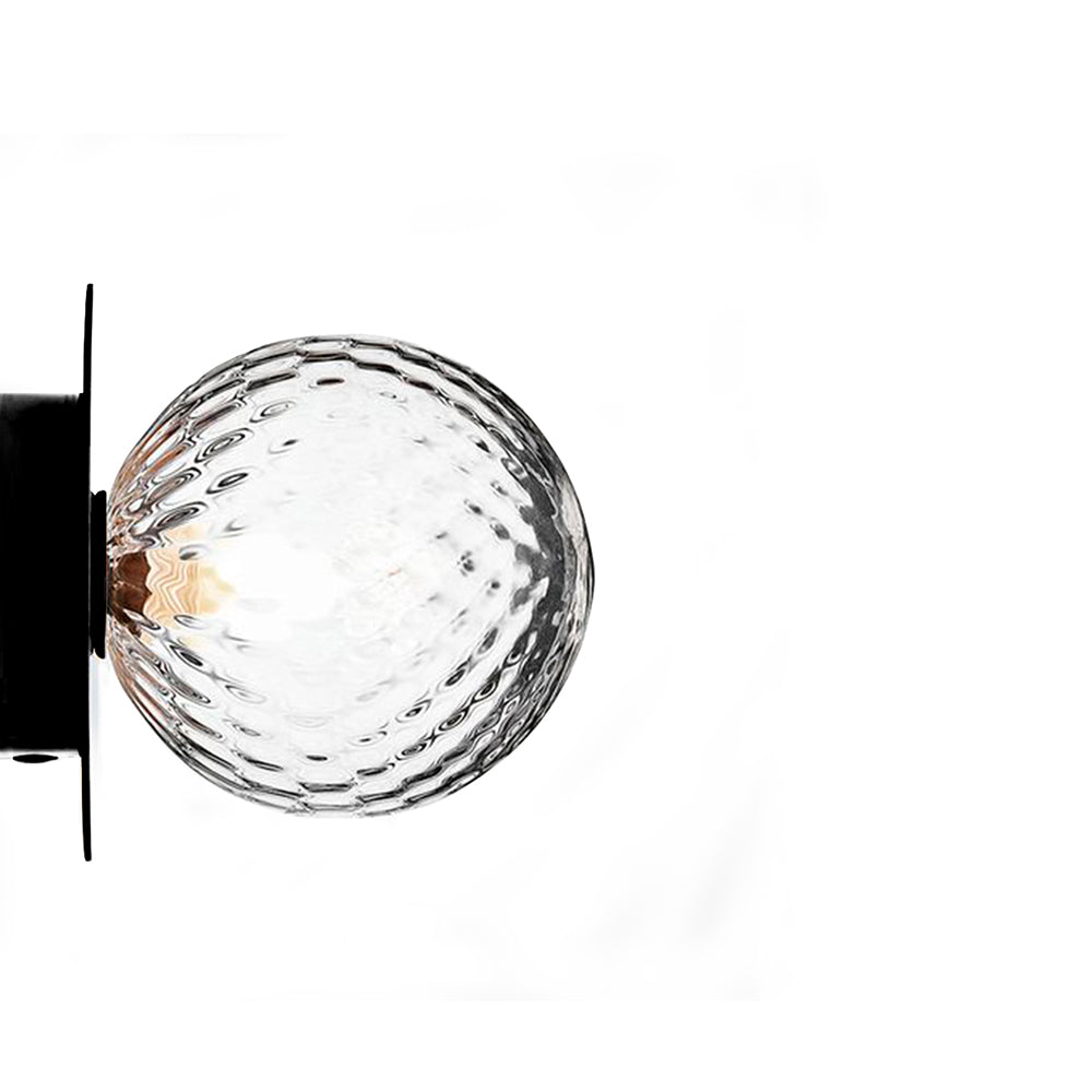 Apliqué de metal negro y vidrio transparente Loft Cristal