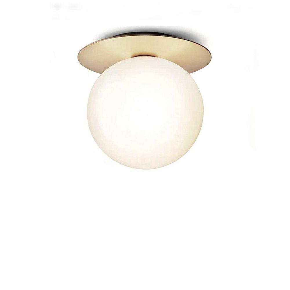 Apliqué de metal dorado y vidrio opal Loft Cristal