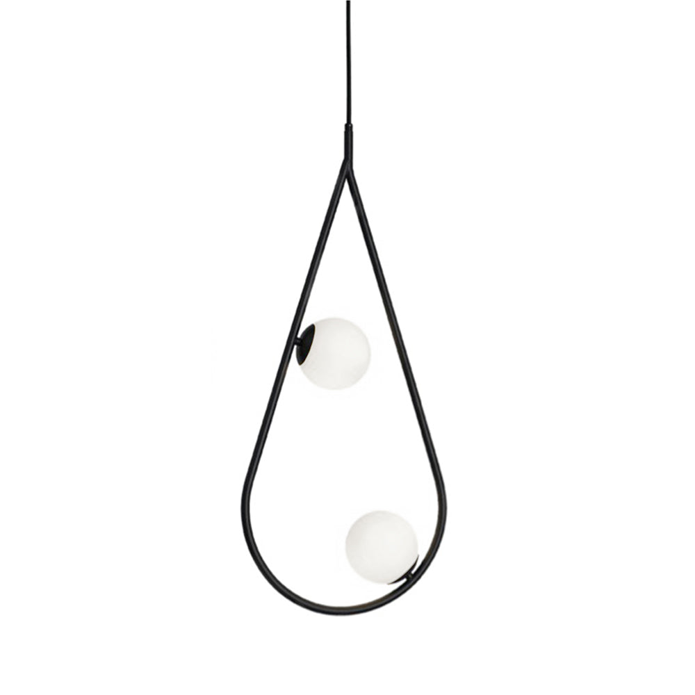 Lámpara colgante de aluminio negro y vidrio Loft Drop 2