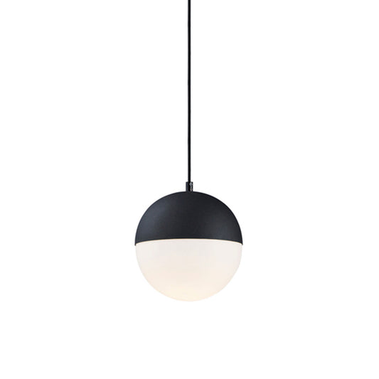 Lámpara colgante de aluminio negro y vidrio Ball 1