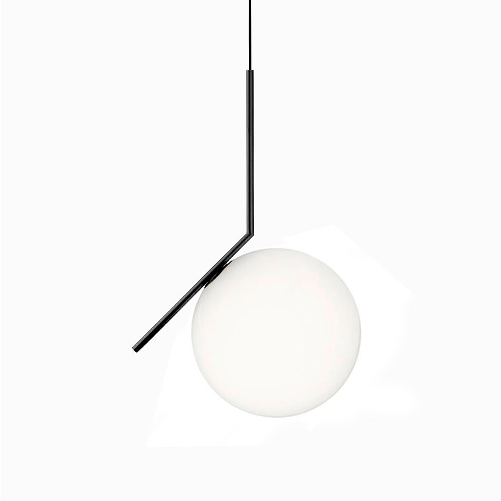 Lámpara colgante de aluminio negro y vidrio Equilibre D30