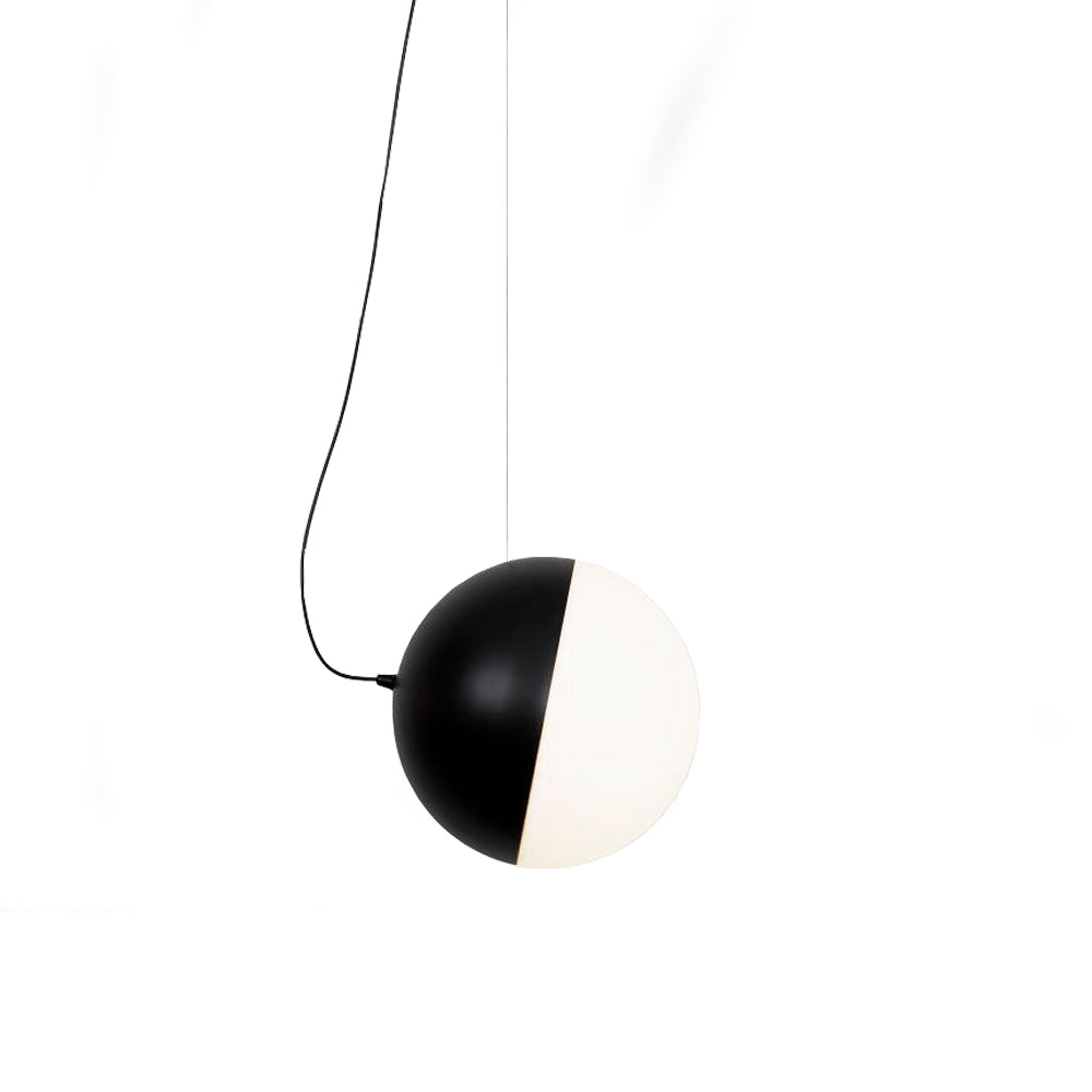 Lámpara colgante de aluminio negro y vidrio Ball 2 D20