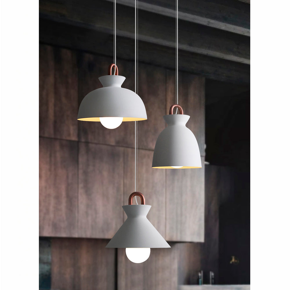 Lámpara colgante metálica blanca Bold-B