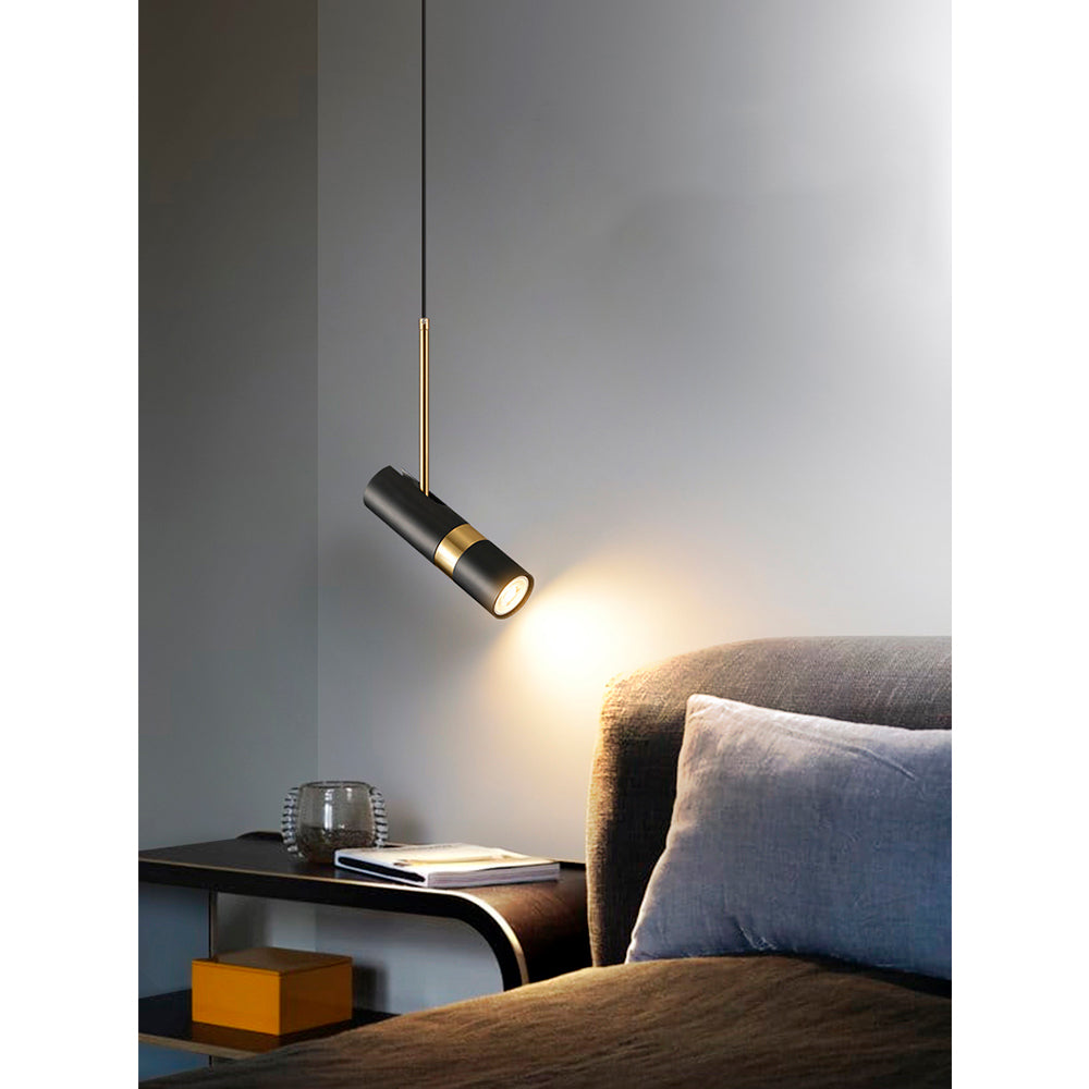 Foco colgante de aluminio negro y dorado Symphony