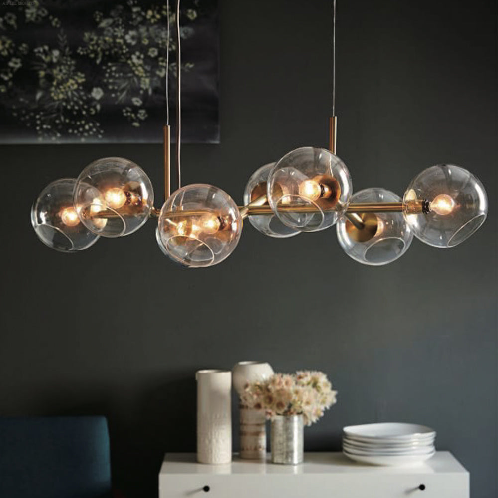 Lámpara colgante chandellier de vidrio y metal dorado Privé clear
