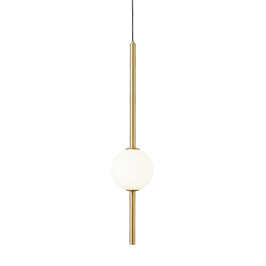 Lámpara colgante led de vidrio y aluminio dorado End Light 1 Esfera