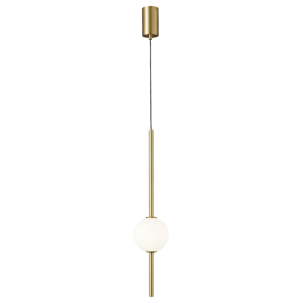Lámpara colgante led de vidrio y aluminio dorado End Light 1 Esfera