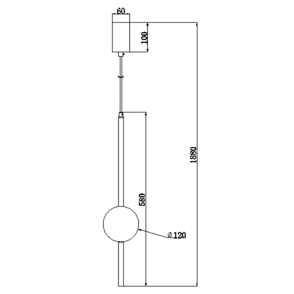 Lámpara colgante led de vidrio y aluminio dorado End Light 1 Esfera