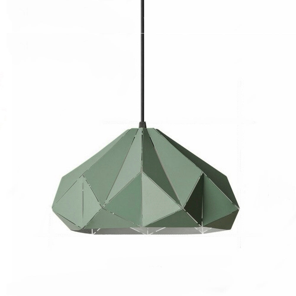 Lámpara colgante metálica verde Origami I