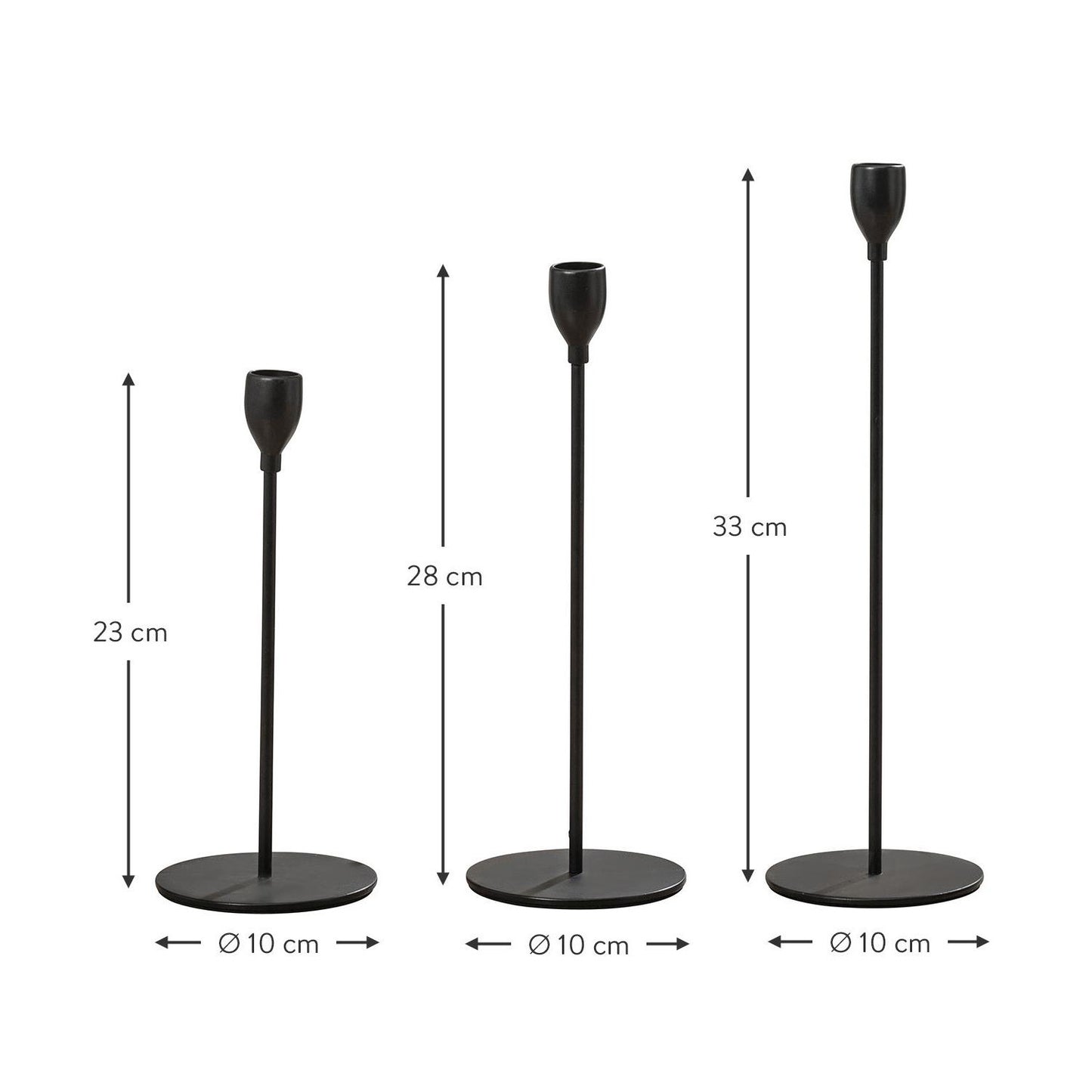 Candelabro metálico negro Pure