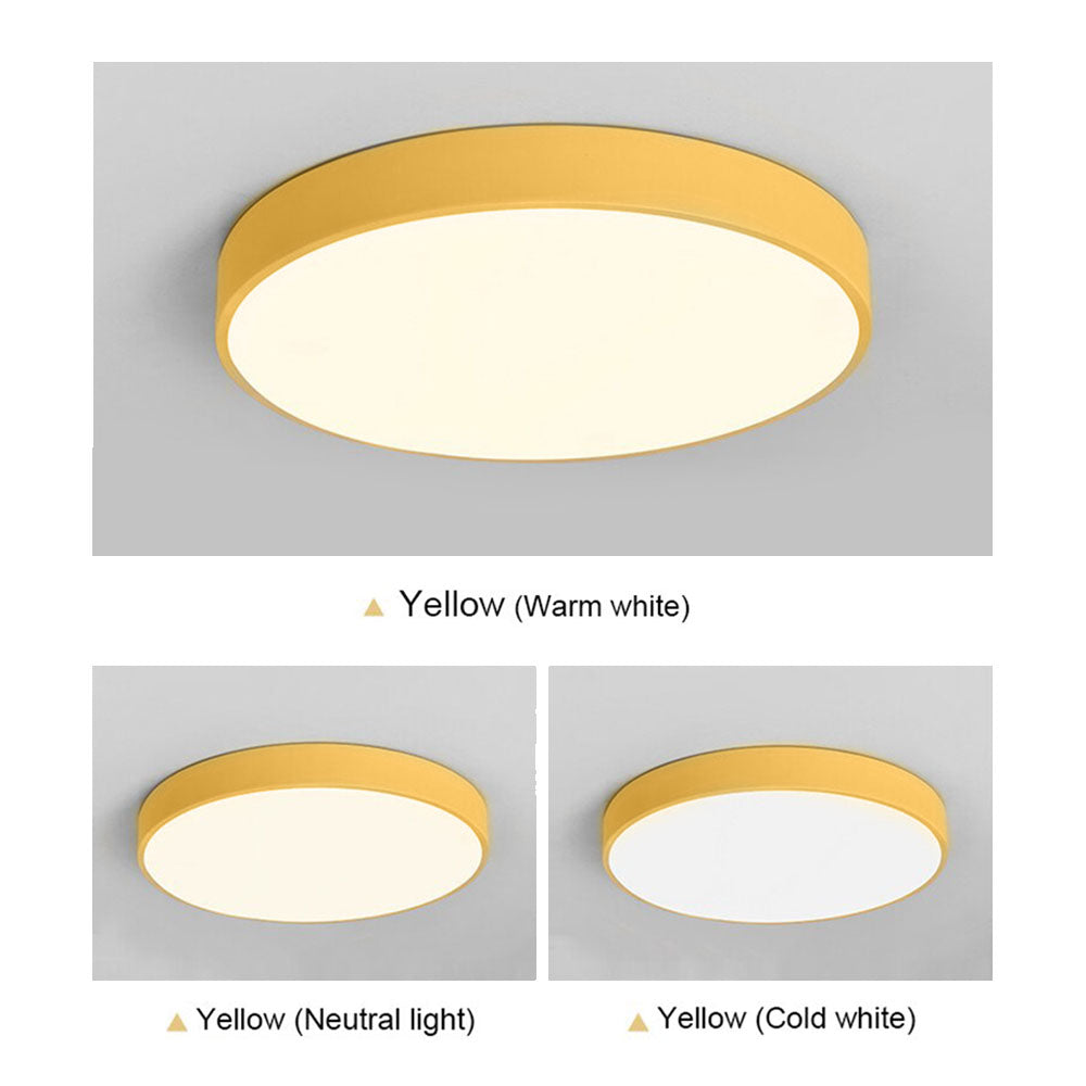 Plafón circular amarillo Aura