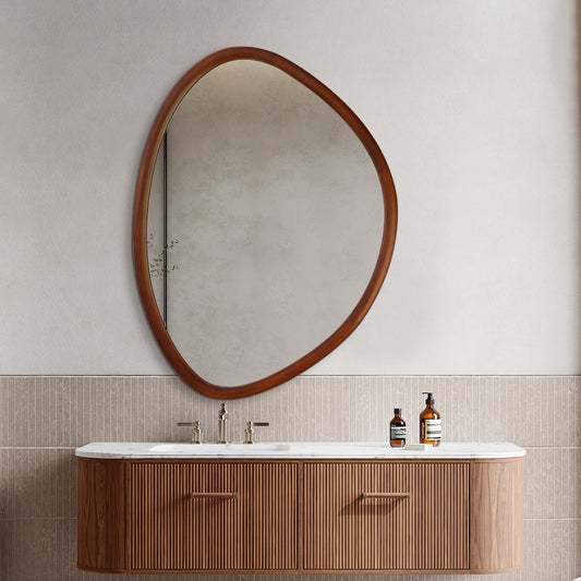 Espejo Orgánico con borde de Madera Aracajú