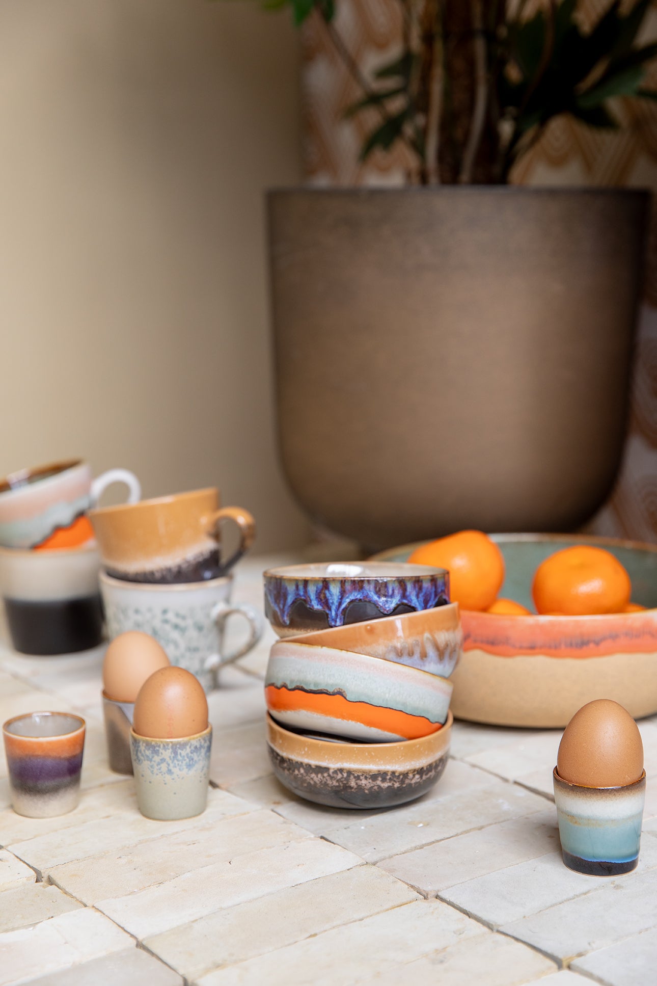 70s ceramics: Set de bowls "Crystal" (juego de 4 unidades)