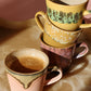 70s ceramics: Tazas de Café, "Radiant" (juego de 4 unidades)