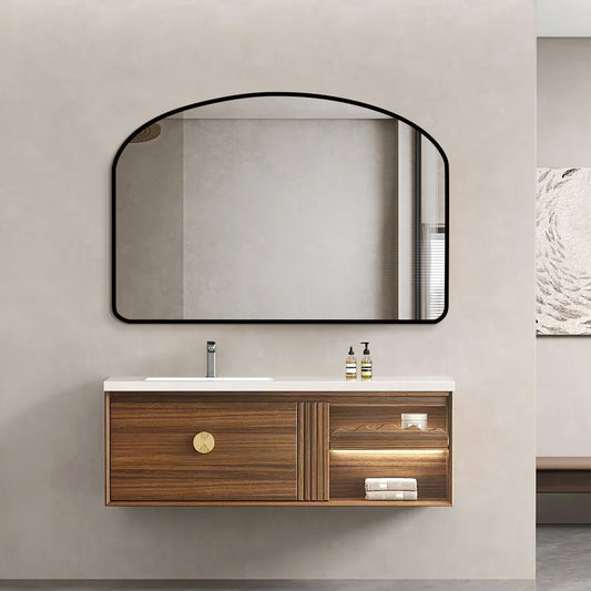 Espejo con borde de aluminio negro Londrina