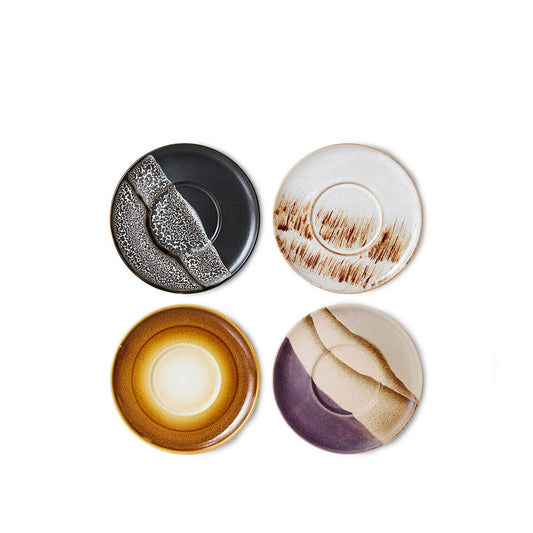 70s ceramics: Set de platos "Big Sur" (juego de 4 unidades)