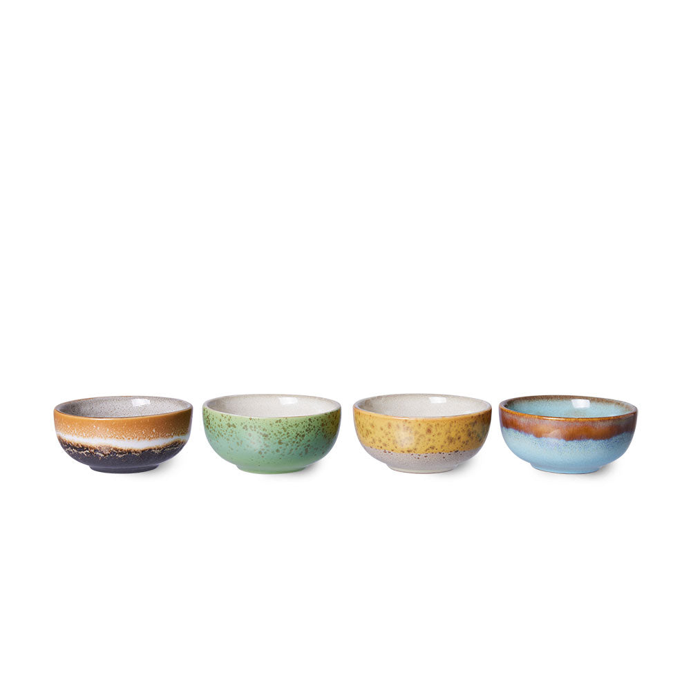 70s ceramics: Set de bowls XS "Castor" (juego de 4 unidades)
