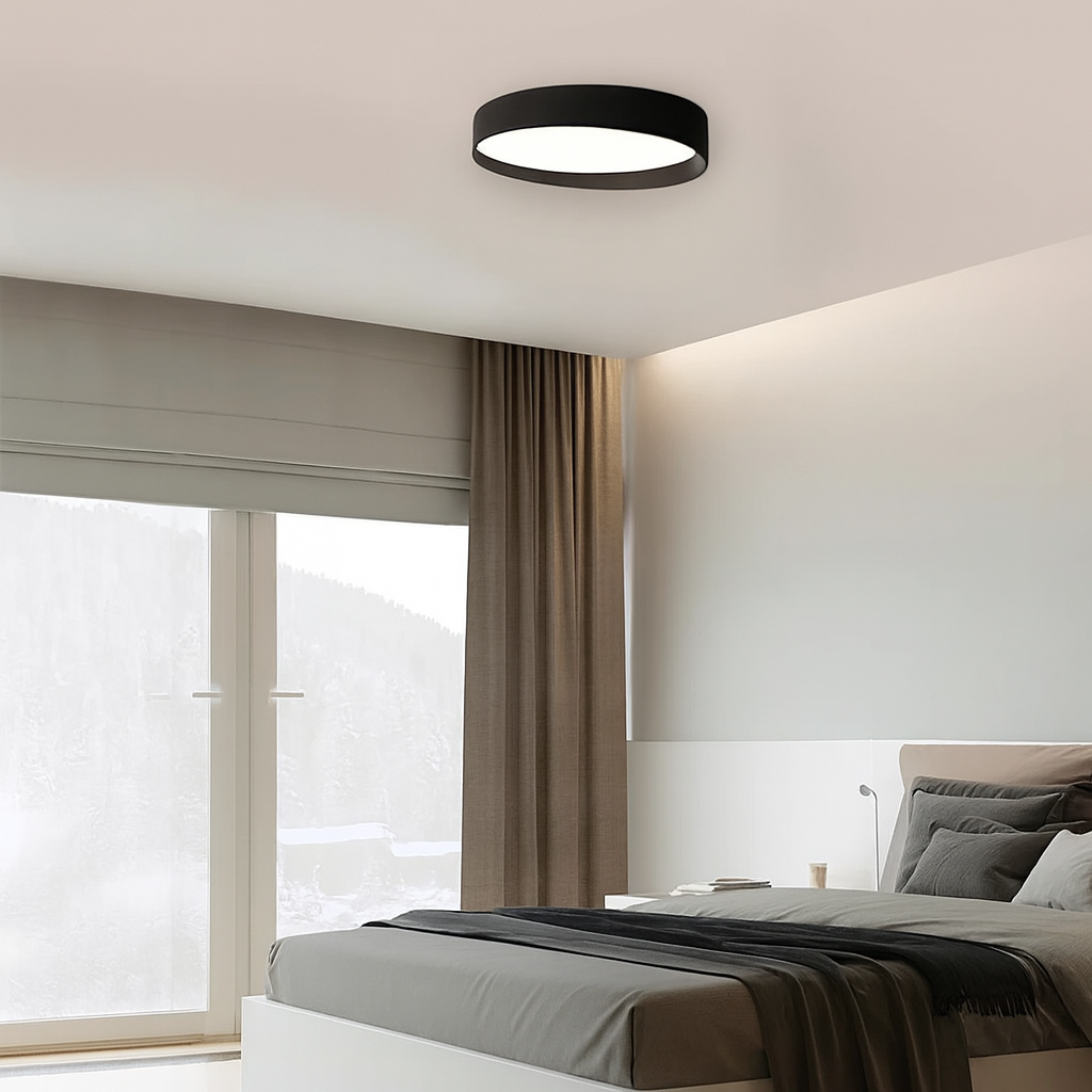 Plafón circular negro Edge