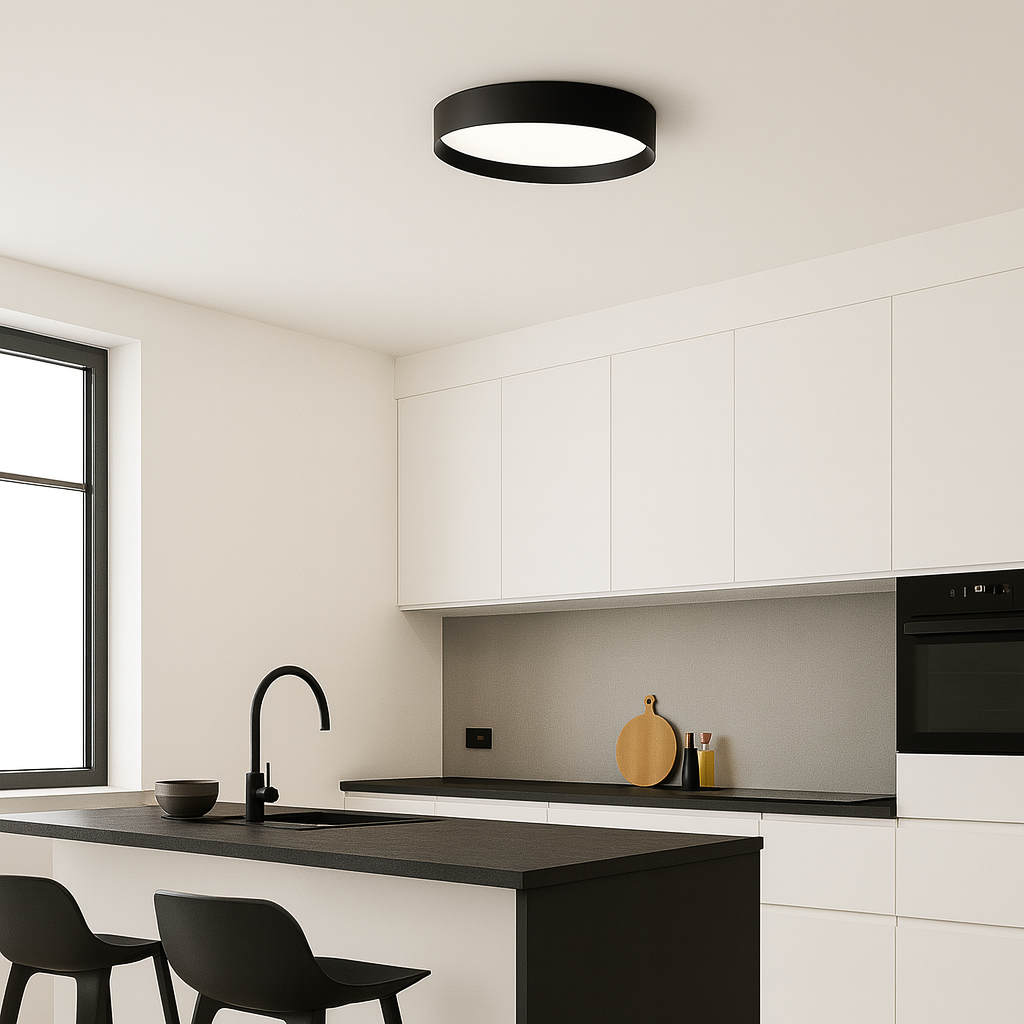 Plafón circular negro Edge