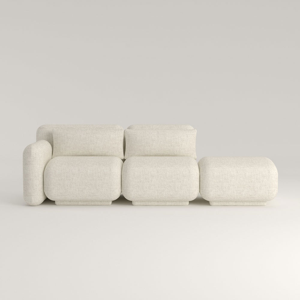 Dante Sofá Modular - Tres Módulos - Módulo Brazo Izquierdo + Intermedio + Pouf
