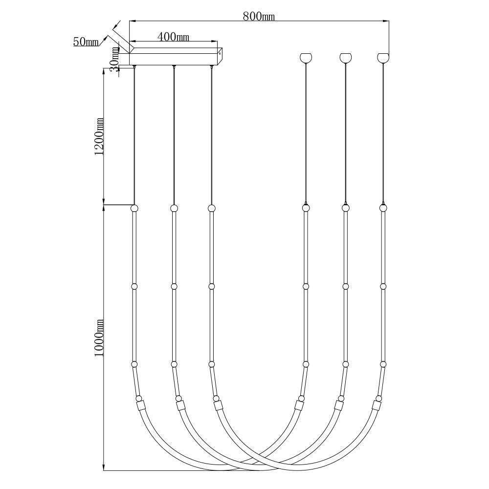 Lámpara colgante de aluminio led negra Breda