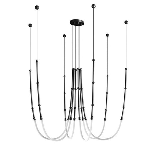 Lámpara colgante de aluminio led negra Flá