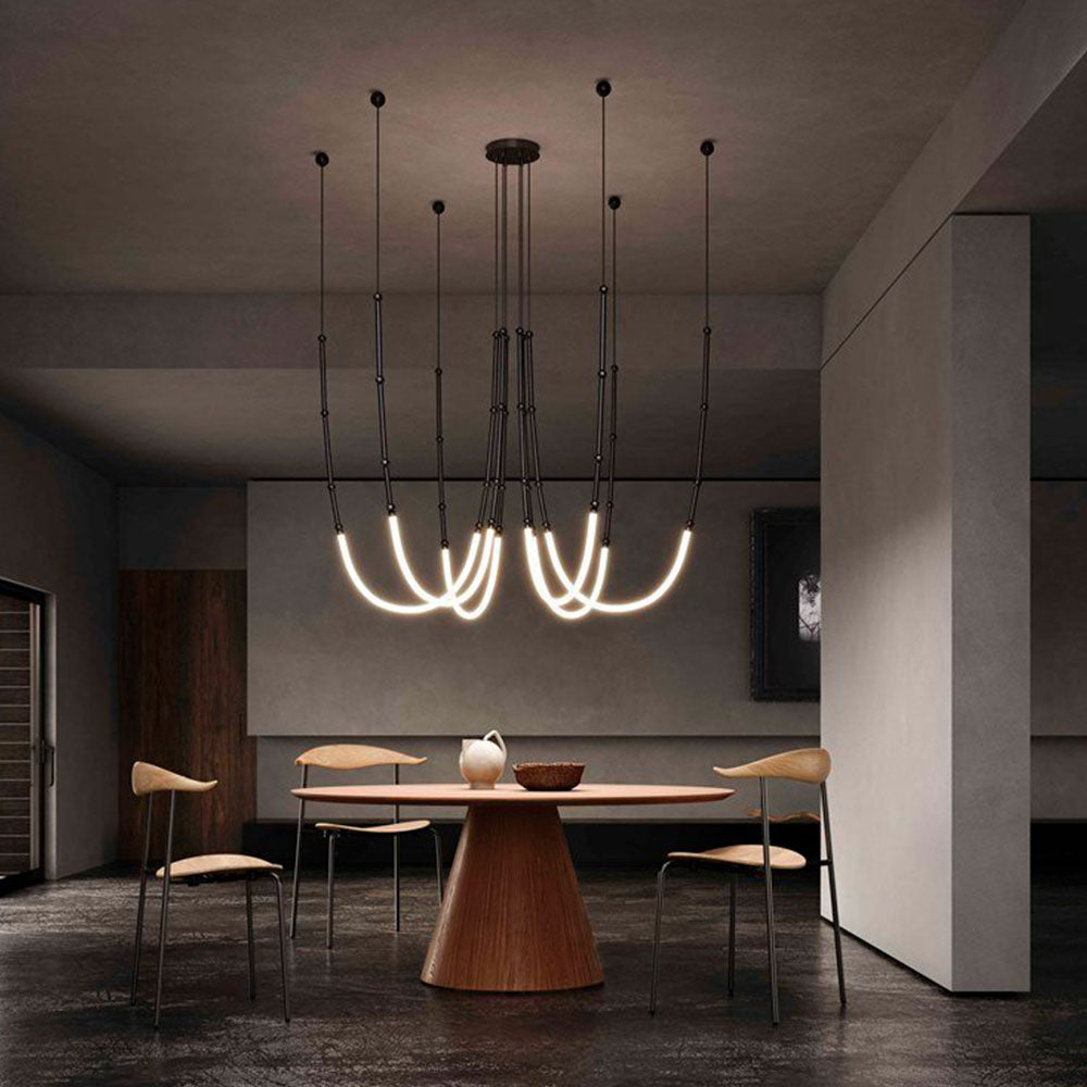 Lámpara colgante de aluminio led negra Flá