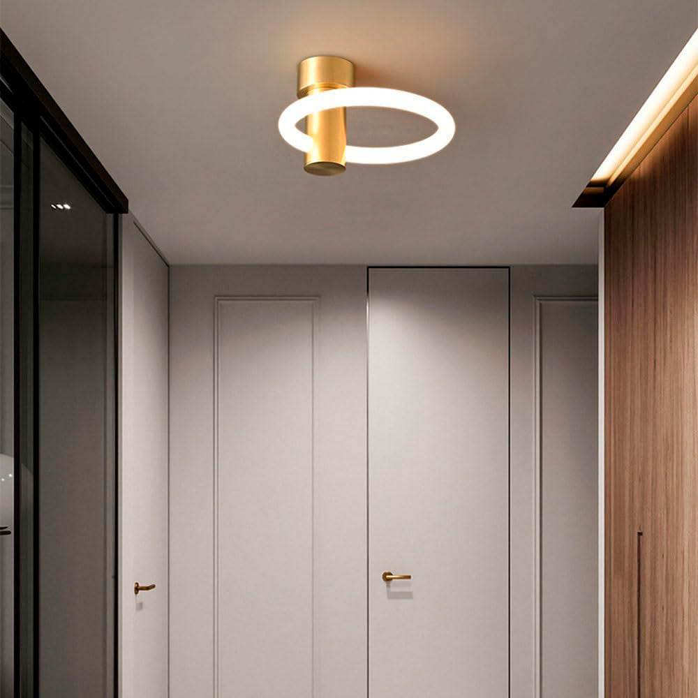 Foco de aluminio dorado led Lyon