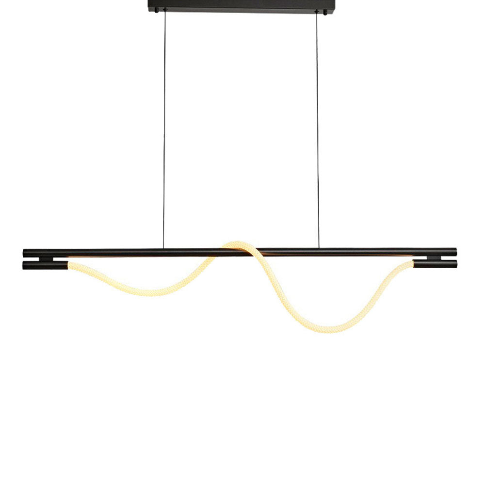 Lámpara de aluminio negro con cuerda led Rennes