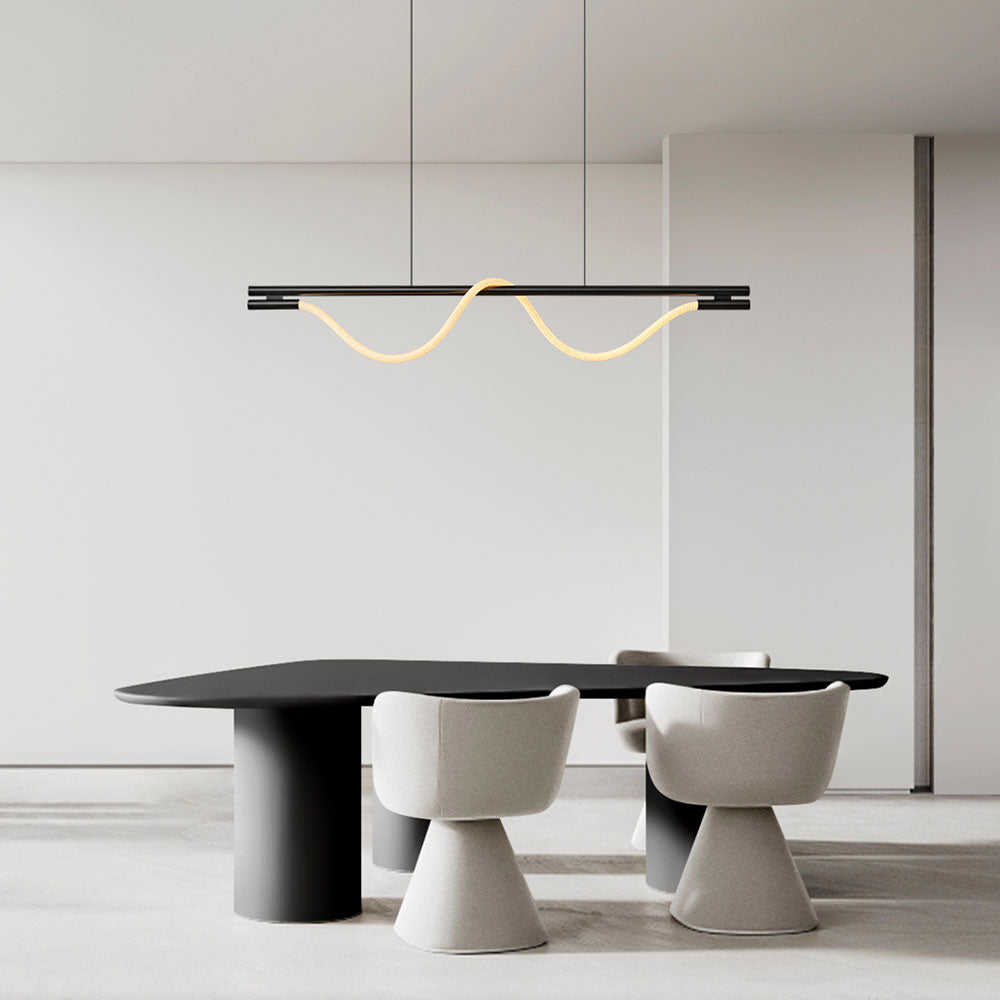 Lámpara de aluminio negro con cuerda led Rennes