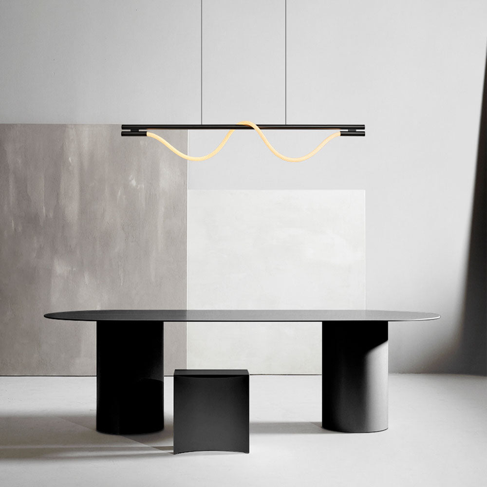 Lámpara de aluminio negro con cuerda led Rennes