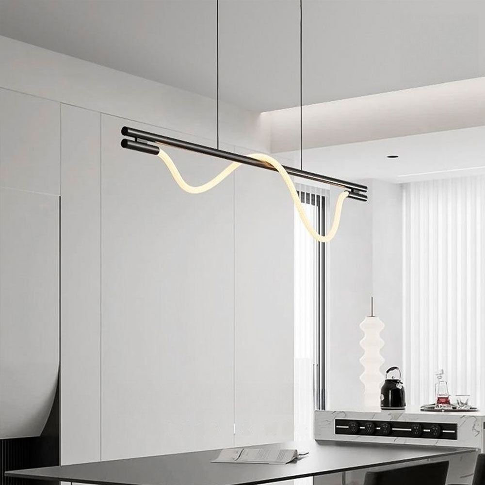 Lámpara de aluminio negro con cuerda led Rennes