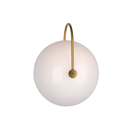 Apliqué de aluminio dorado y vidrio opal blanco Kiruna