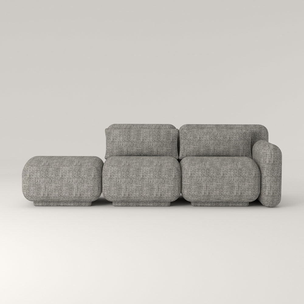 Dante Sofá Modular - Tres Módulos - Módulo Brazo Derecho + Intermedio + Pouf